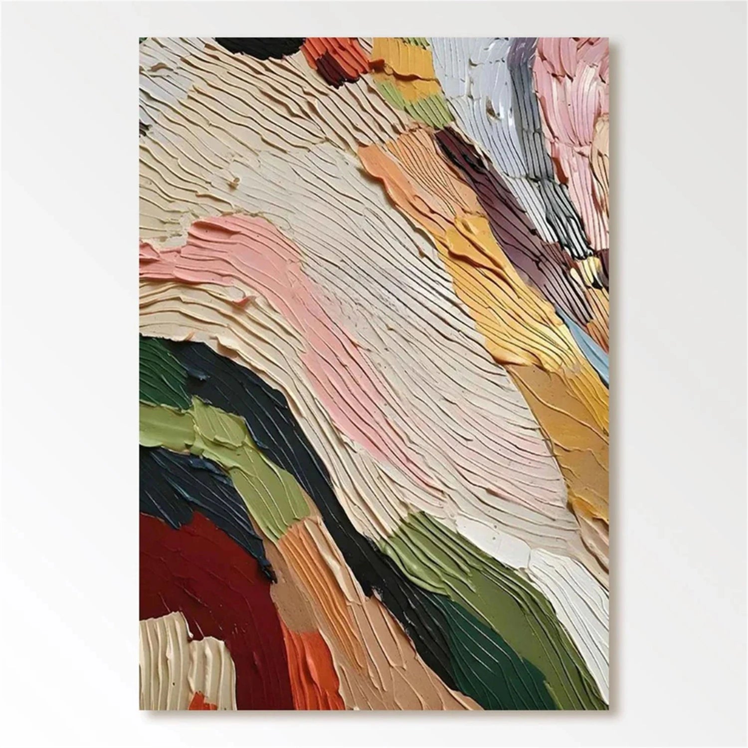 Colorful Abstract Textured Painting Canvas #AT064